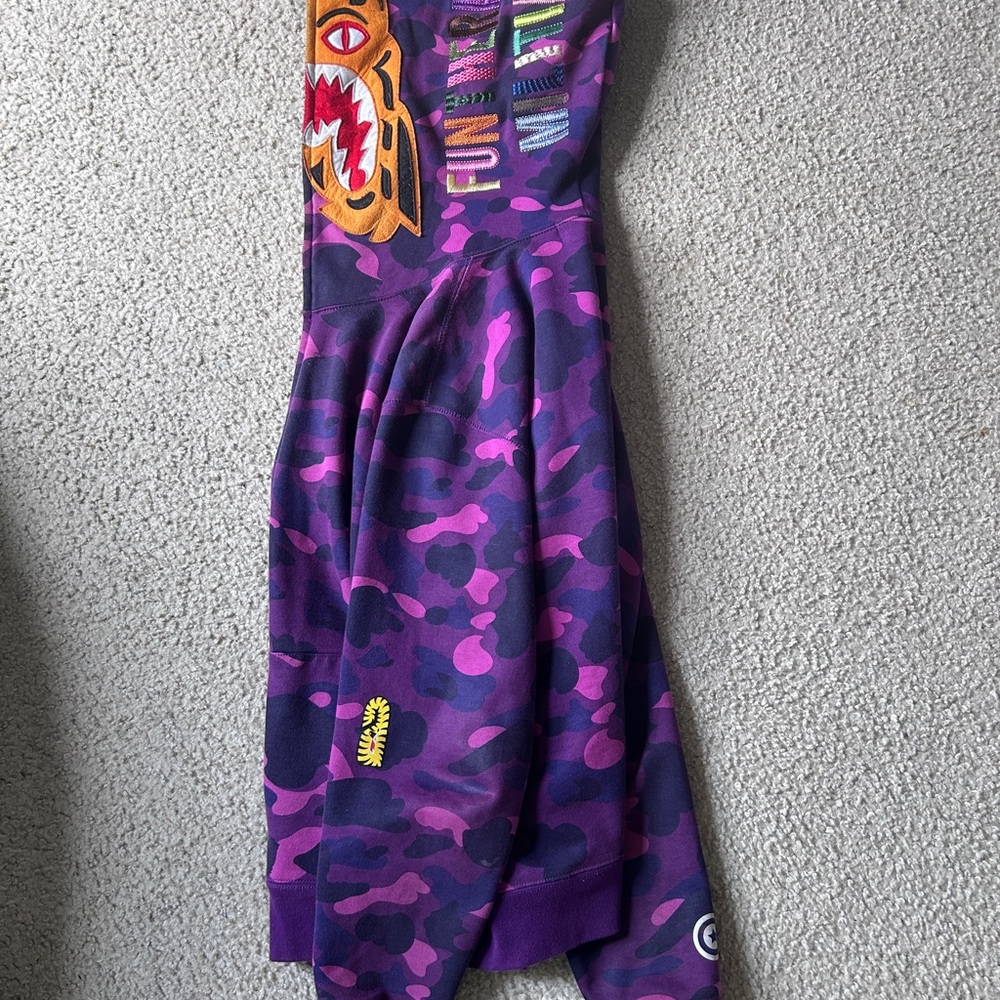 Bape Full Zip Purple Camo Hoodie